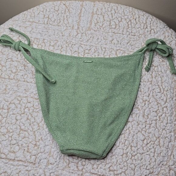 1179 NWT Pink Victoria Secret String Bikini Bottom Wild Grass Green Med - Picture 3 of 5